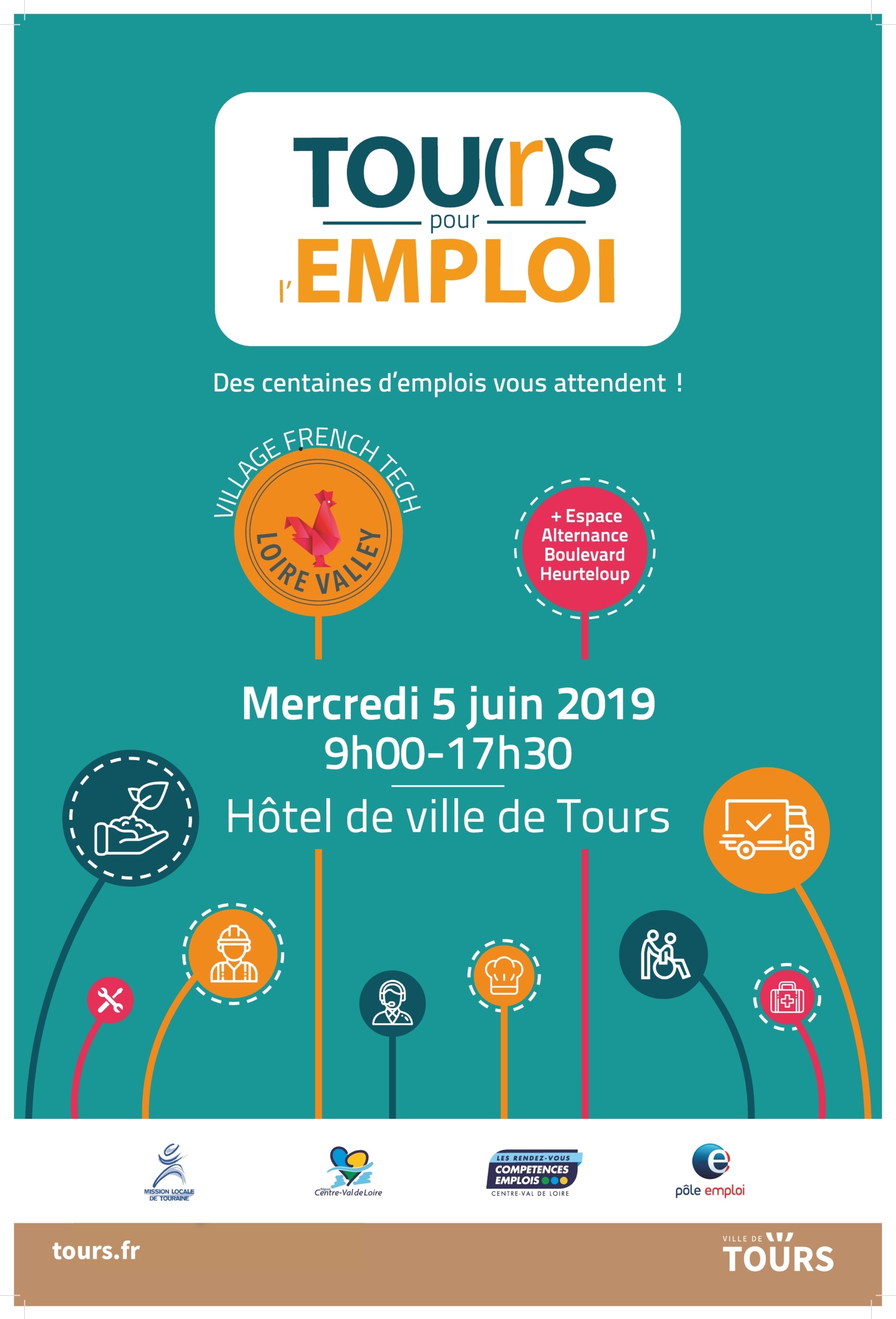 Affiche de l'événement forum de l'emploi à Tours